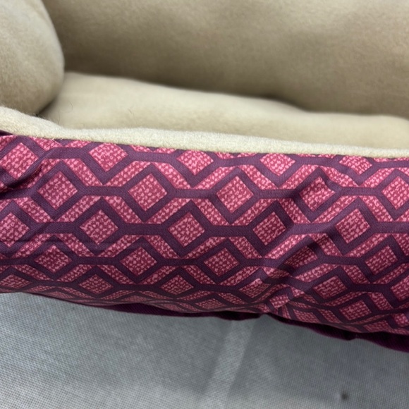 Cozy Tan and Pink Pet Small Bed - Picture 12 of 12